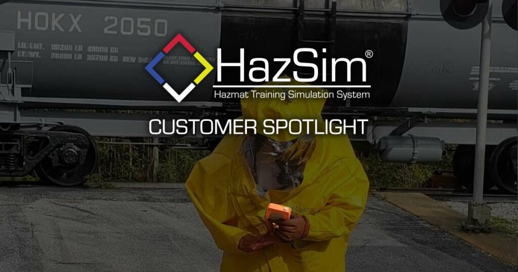 Image of a training event at Norfolk Southern with a Hazsim Pro Simulation System
